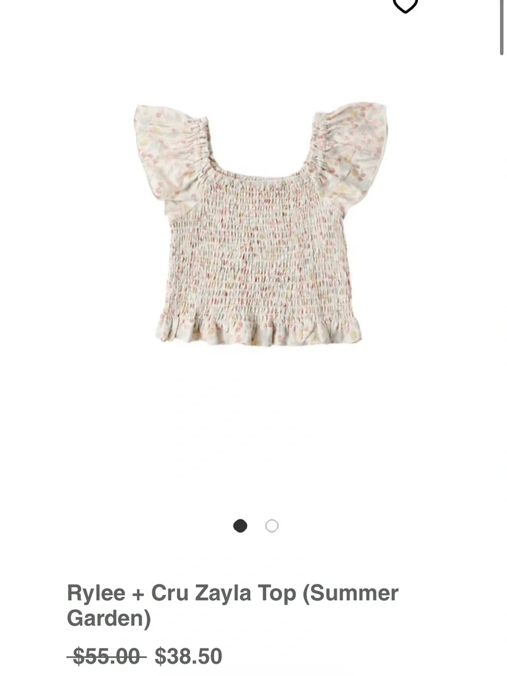 Girls Floral Ruffle Tiered Skort and shirt set - White/Cream